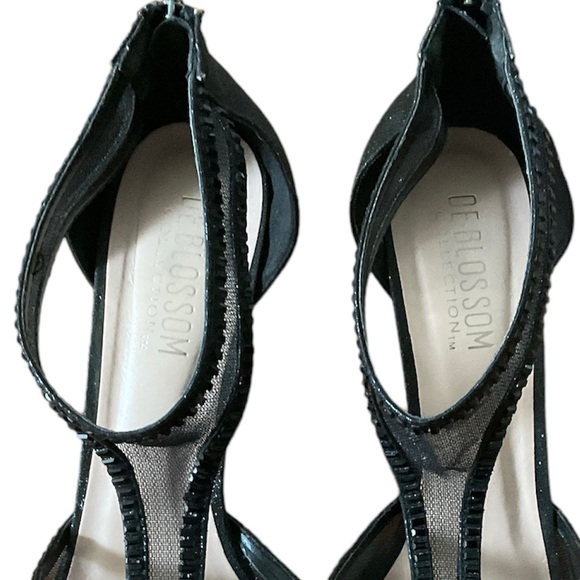 Black Open Toe Formal Dress Stiletto Heel Size 8.5 - Picture 4 of 8